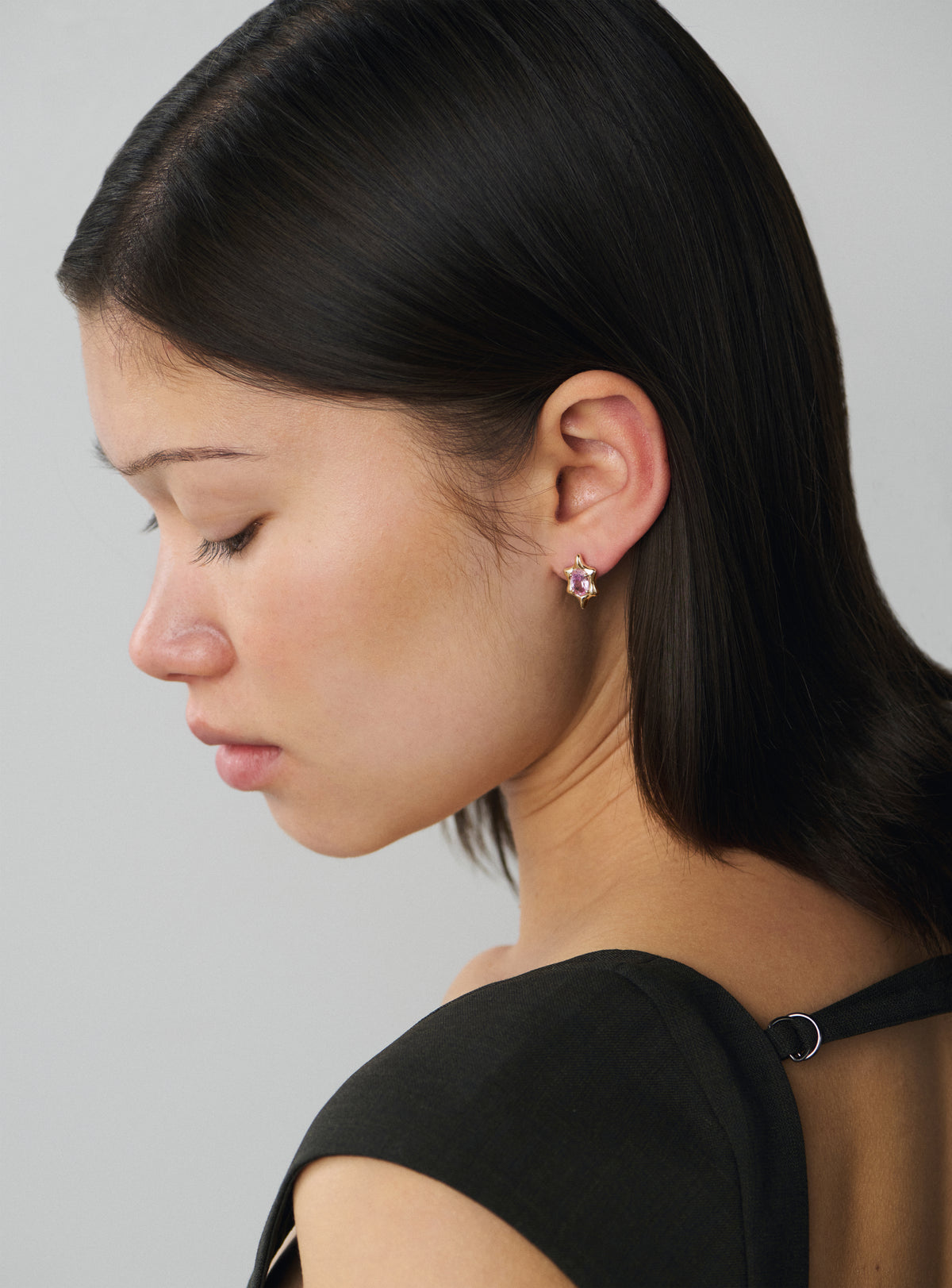 6 Point Gem Studs Gold