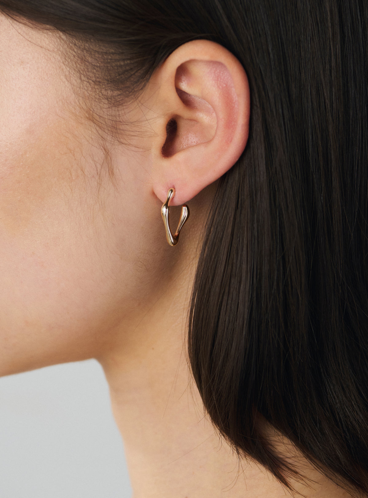 Organic Hoops Large Gold