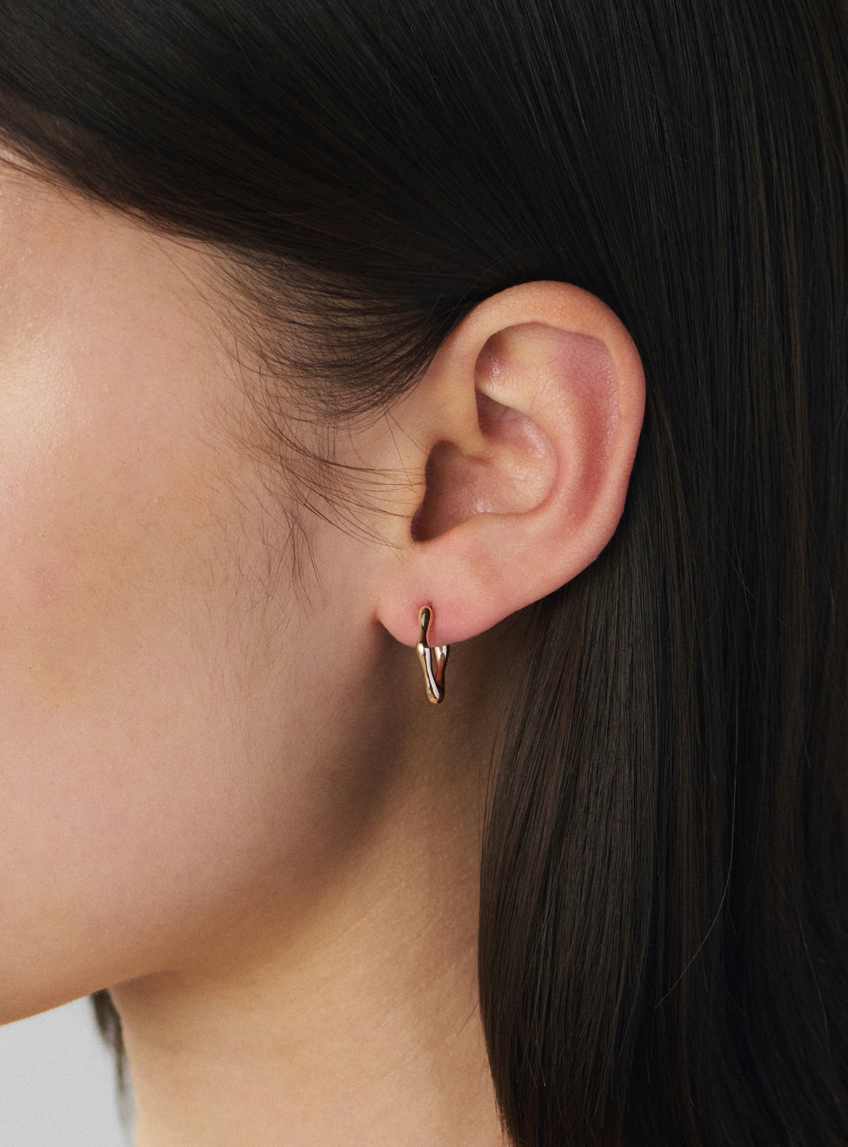 Organic Hoops Small Gold