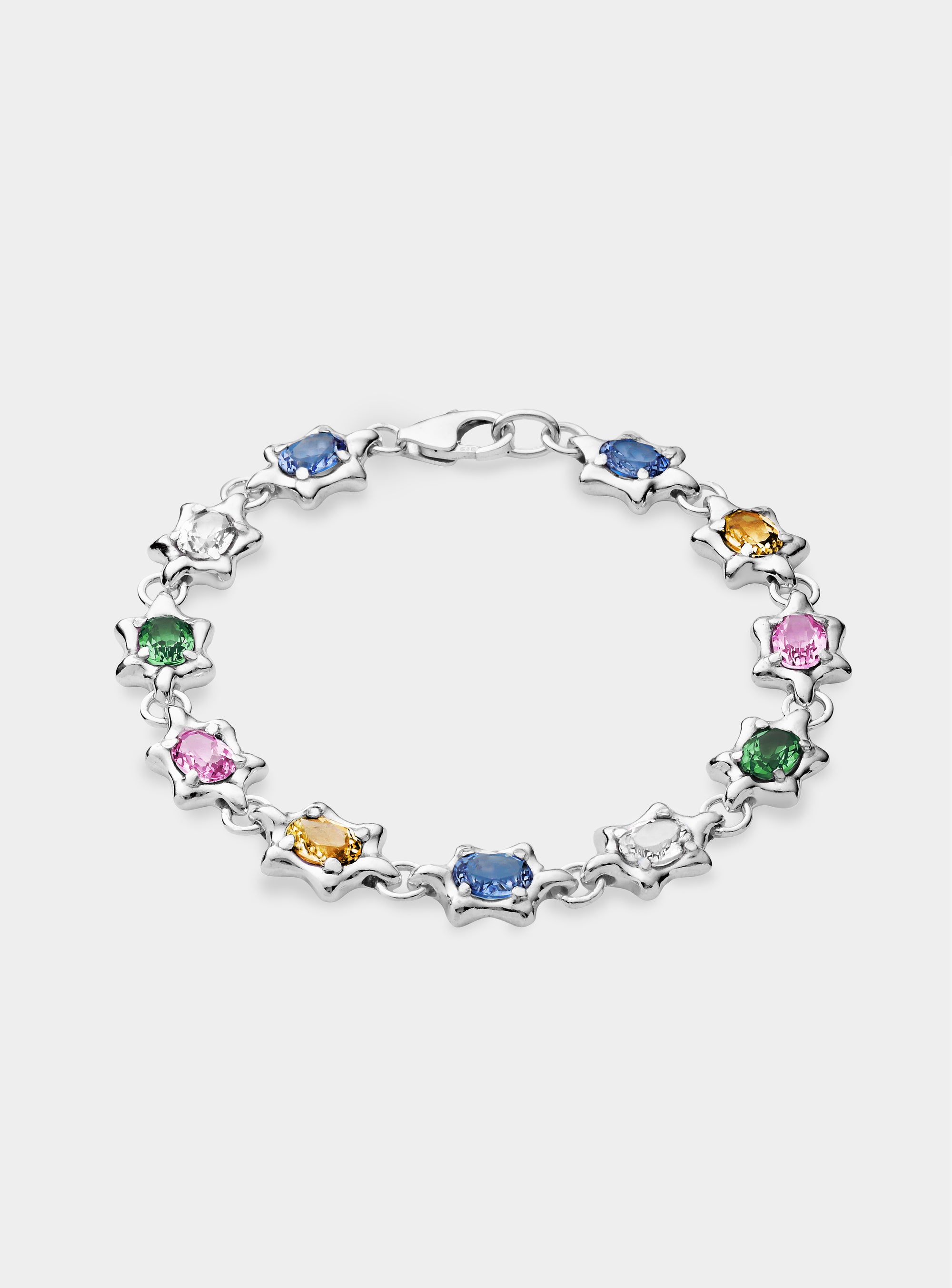 6 Pt Gem Bracelet Rainbow