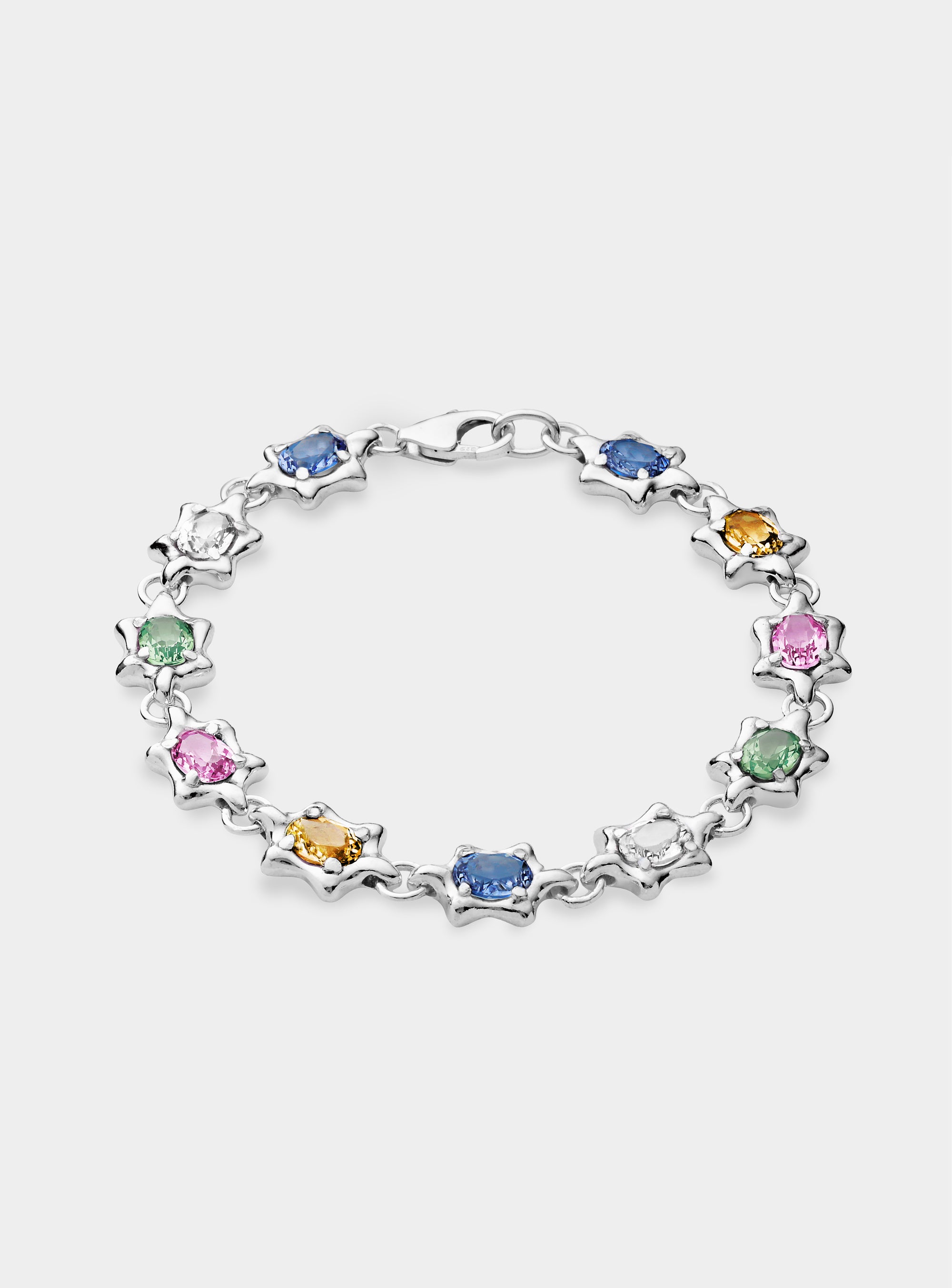 6 Pt Gem Bracelet Rainbow