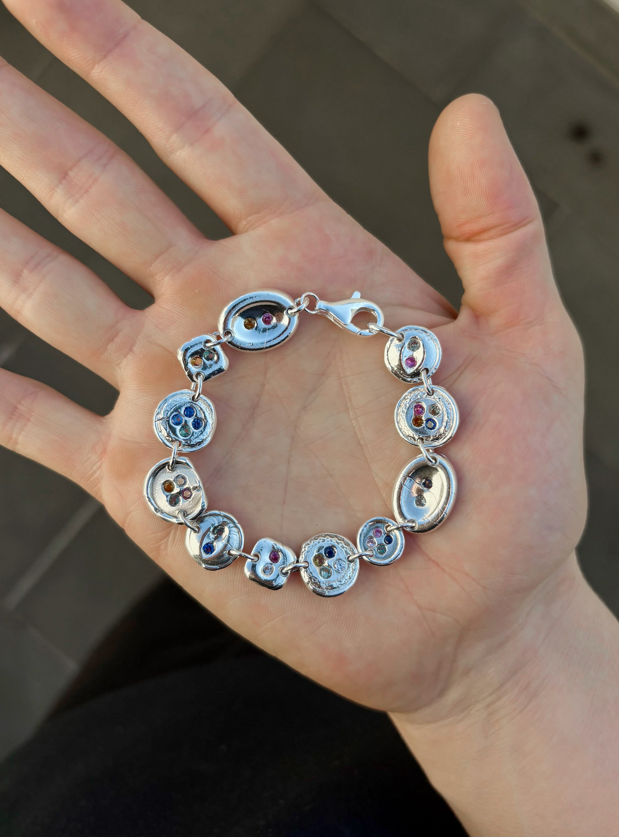 Button Bracelet Gem