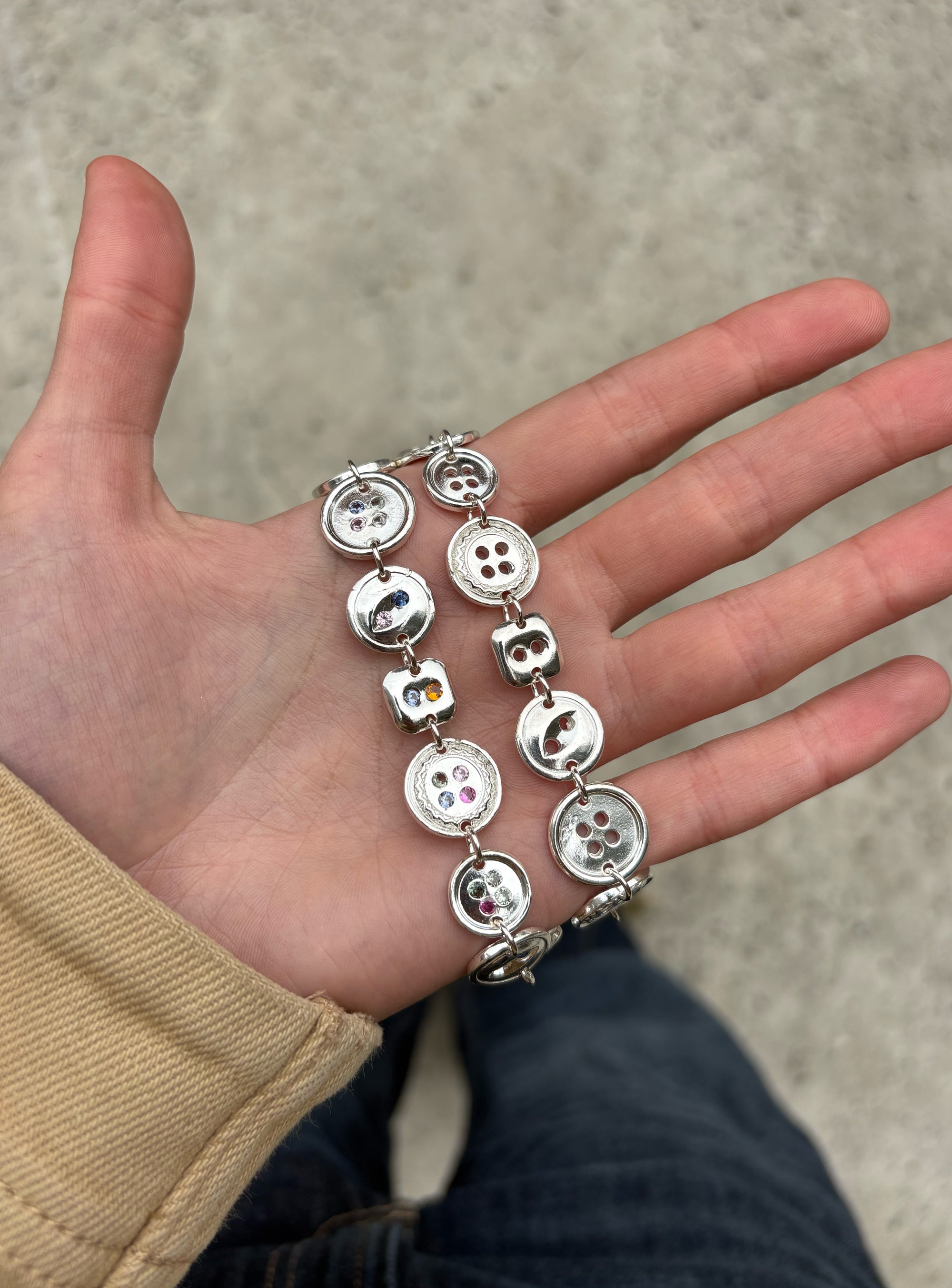 Button Bracelet Gem