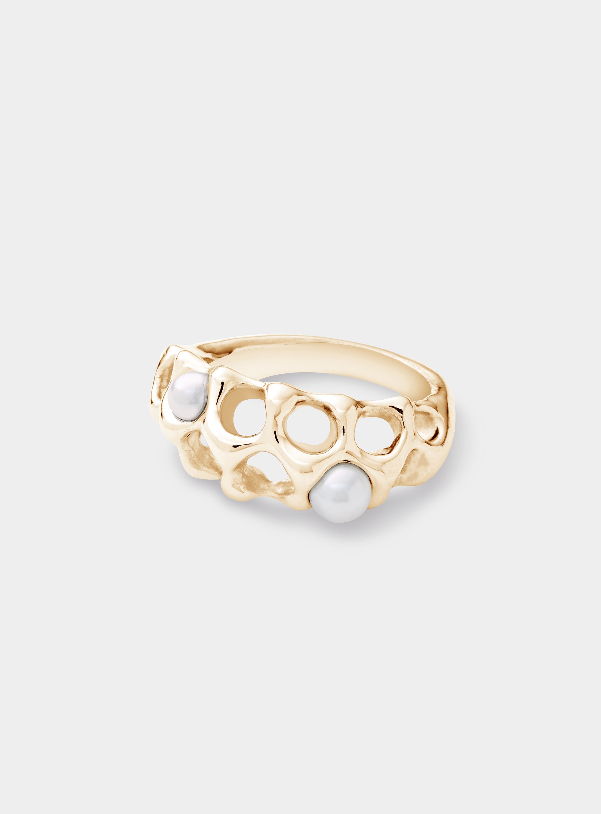 Pearl Web Ring Gold