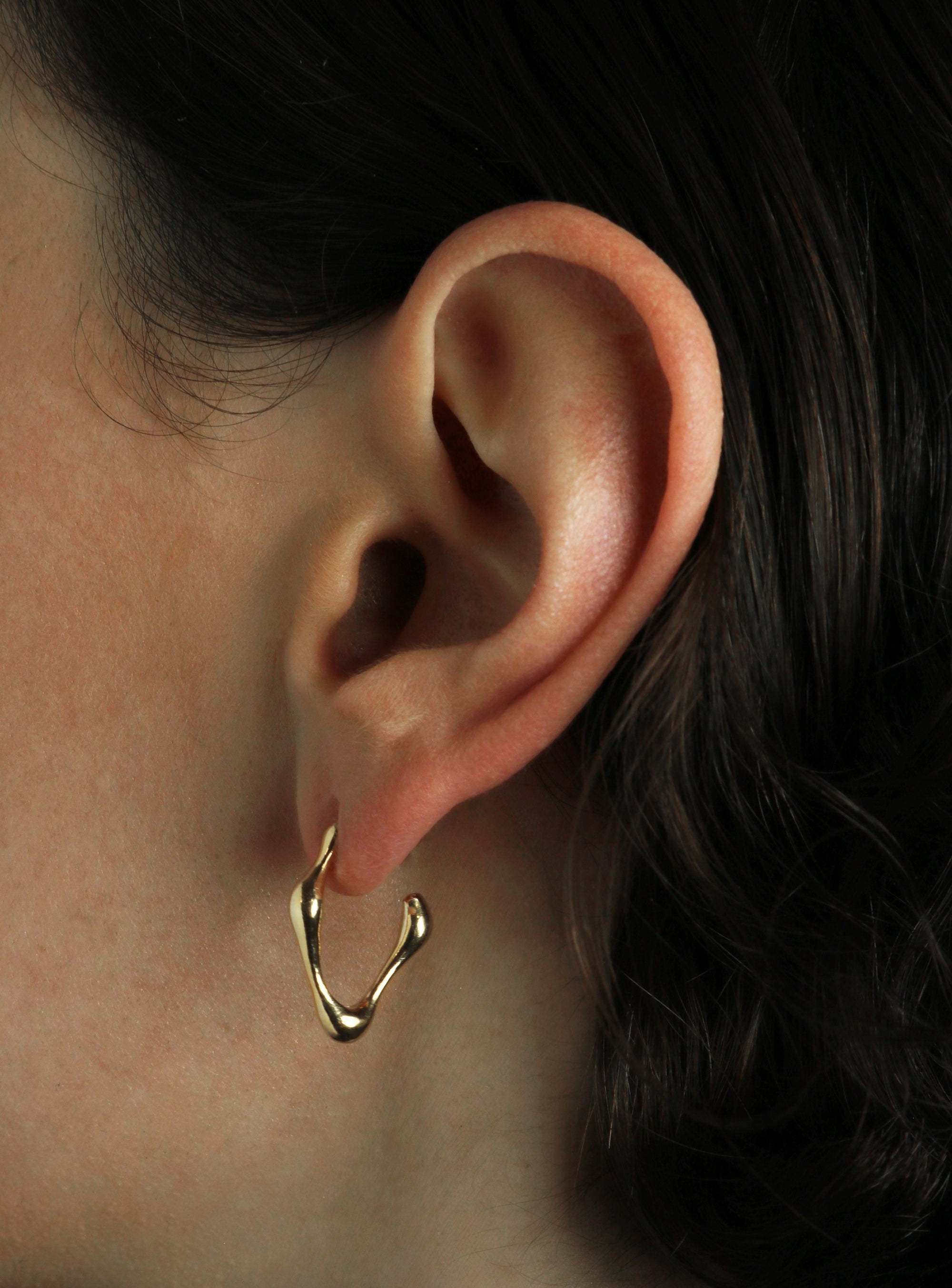 Organic Hoops Large Gold